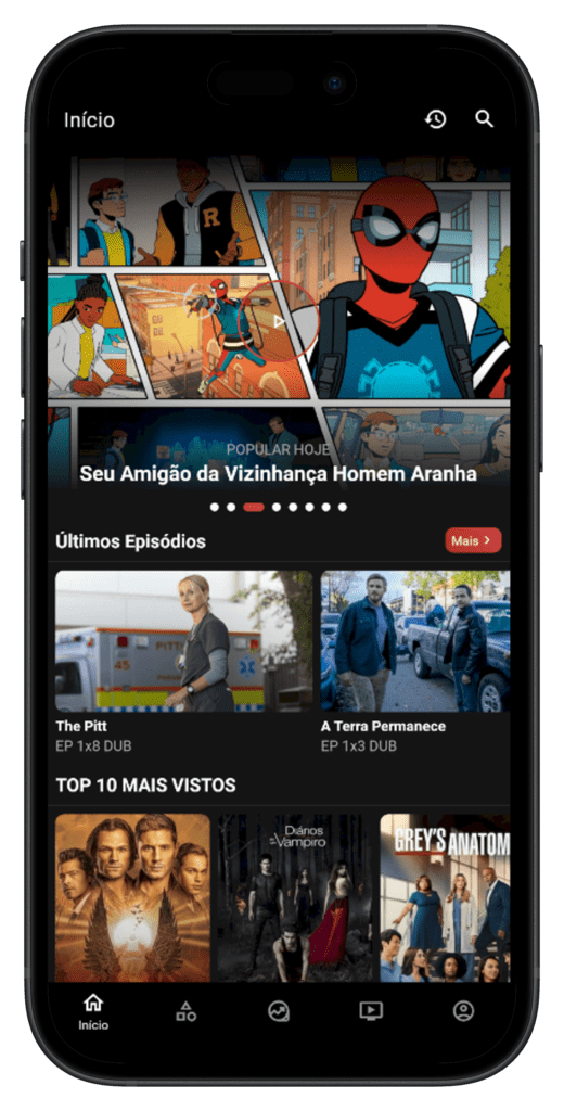 Smart Play APK app interface showing movies, live TV, and entertainment categories